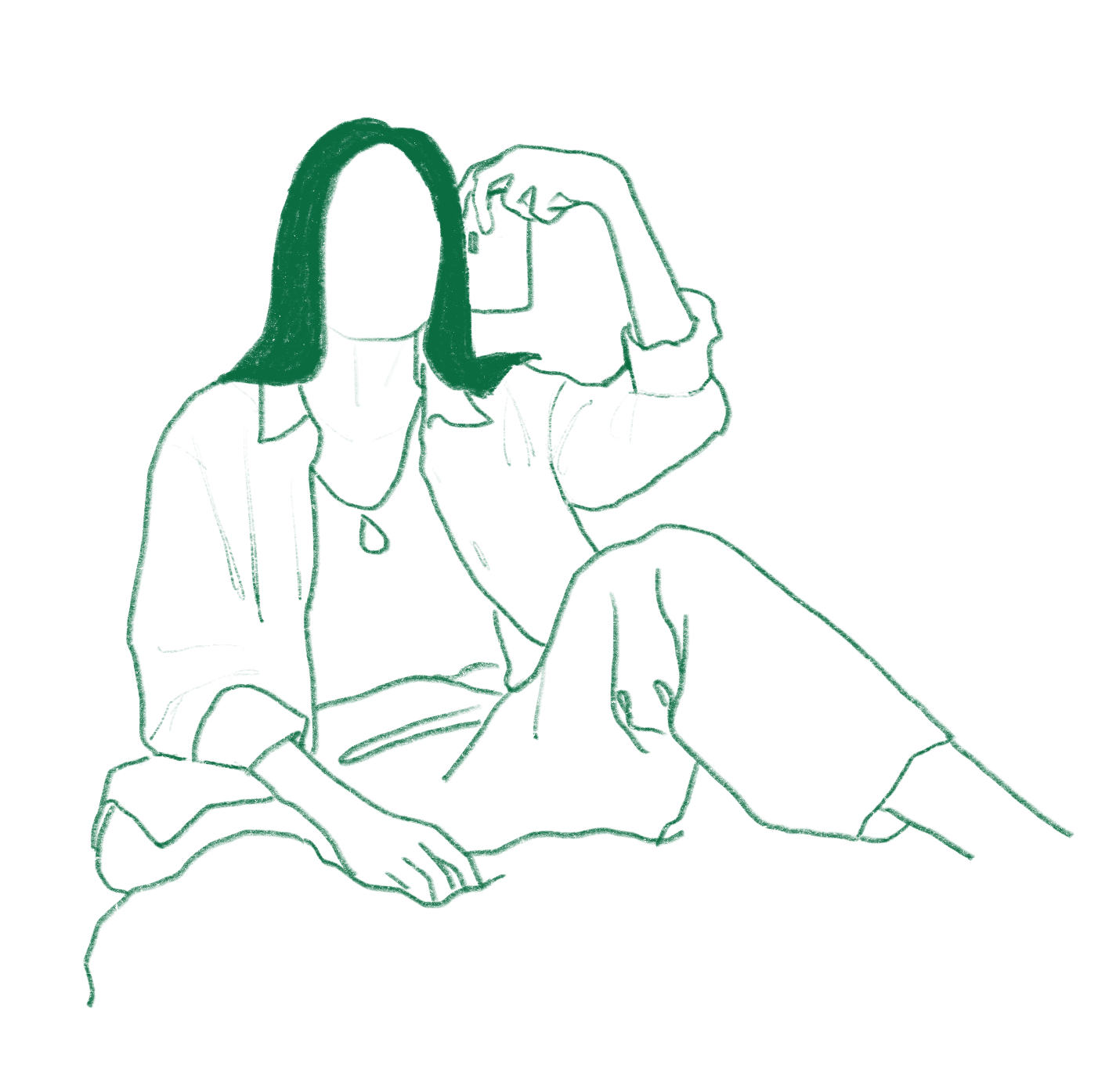 Trang's illustration of her self-portrait.